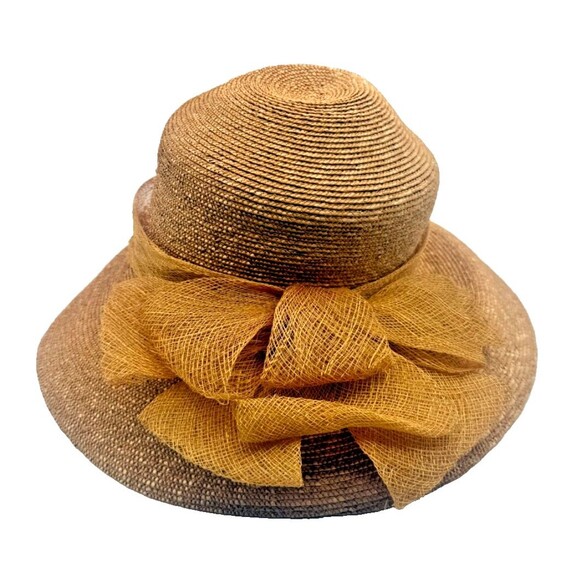 Vintage Handmade Neiman Marcus Straw Sun Hat Italy Beach Resort Travel Stunning! - Picture 3 of 10